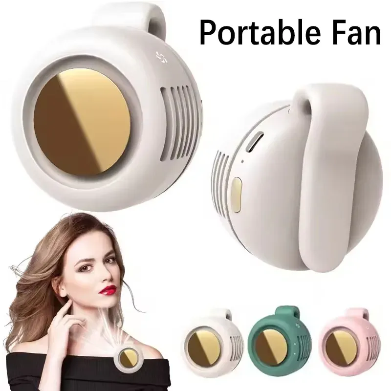 Ventilateur portable silencieux sans lame rechargeable par USB à pince, 3 vitesses réglables, idéal pour le sport en plein air et le bureau