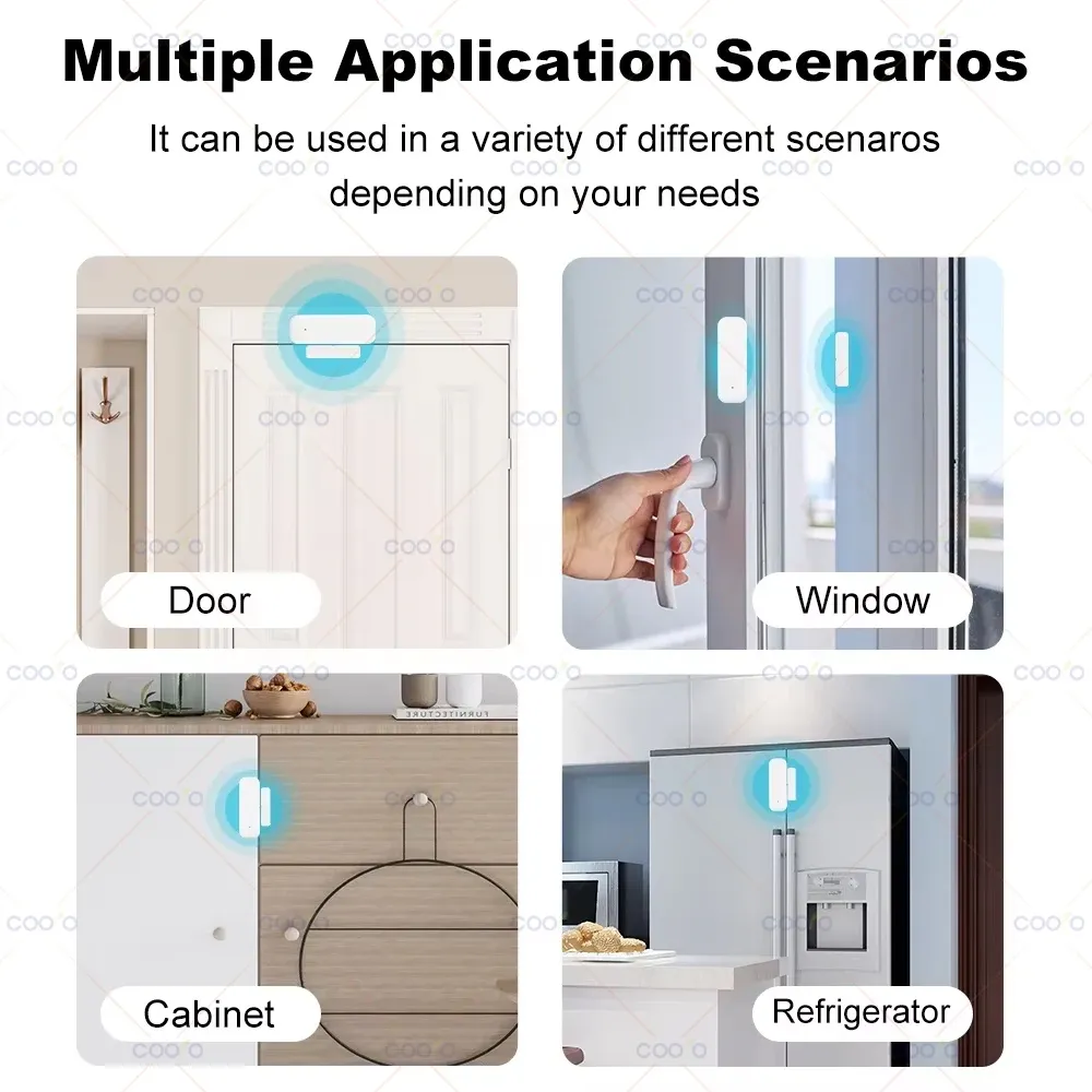 Capteur de porte et fenêtre Zigbee, installation sur une fenêtre