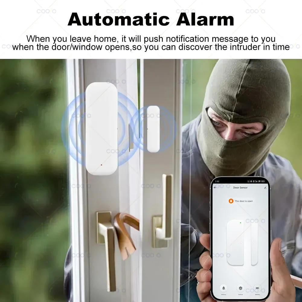 Capteur de porte et fenêtre Zigbee, mise en situation