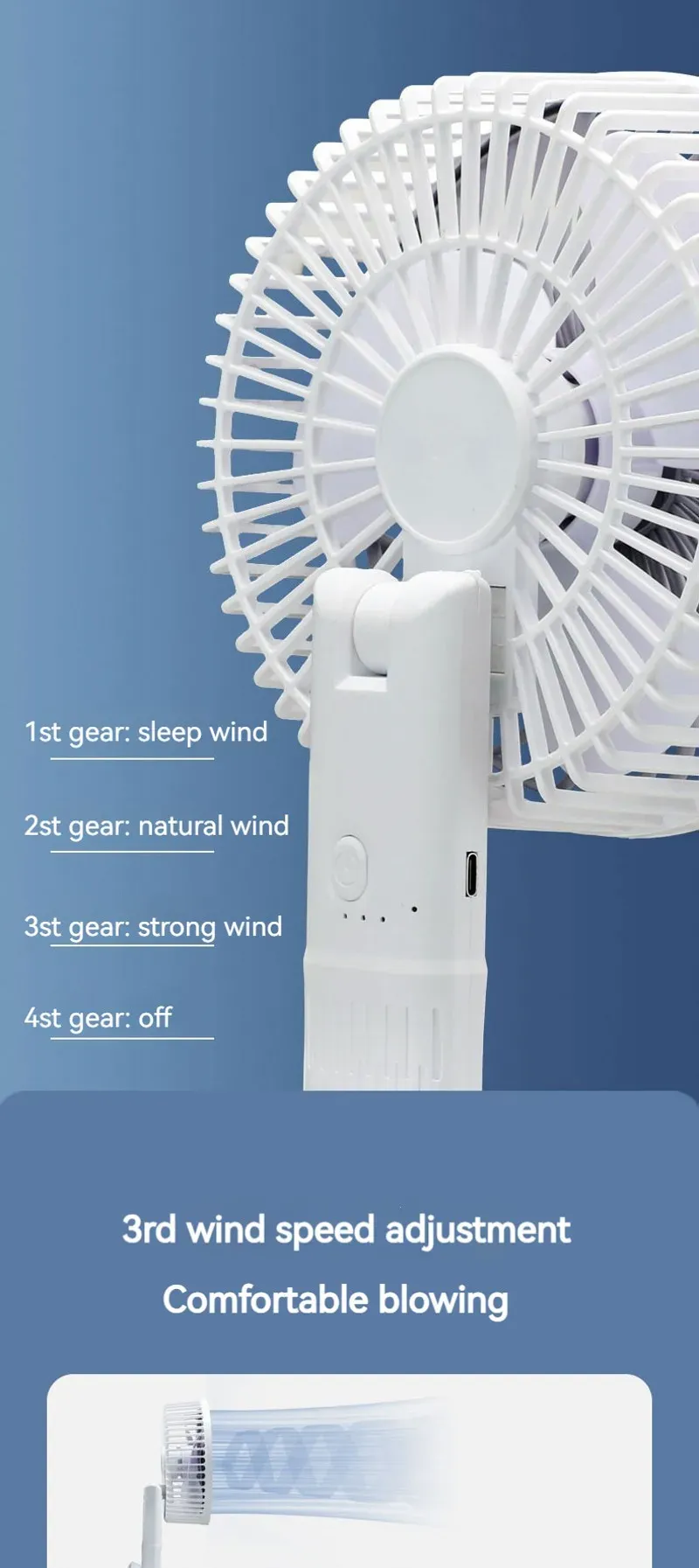 Ventilateur portable sans fil, facilité de transport