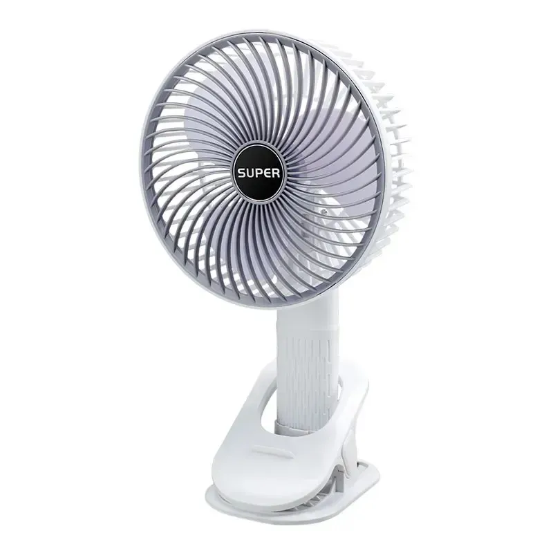Ventilateur électrique portable sans fil à 3 vitesses, à pince, pour camping et bureau, avec base amovible 7