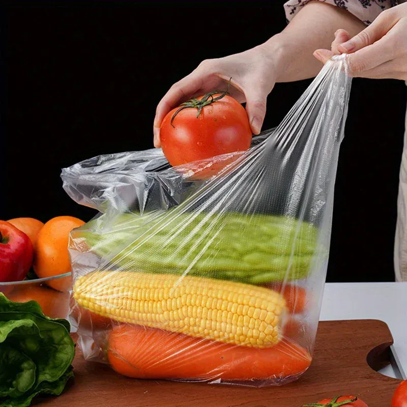 Détail des sacs de rangement alimentaires transparents