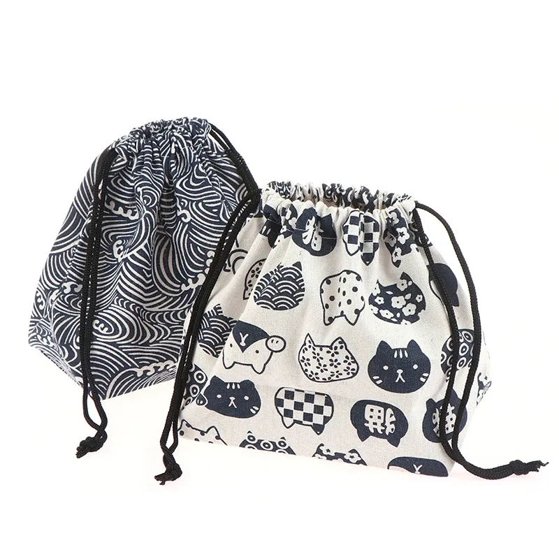 Sac de rangement pour boîte à lunch de style japonais, idéal pour voyage, pique-nique et camping, portable et lavable 4