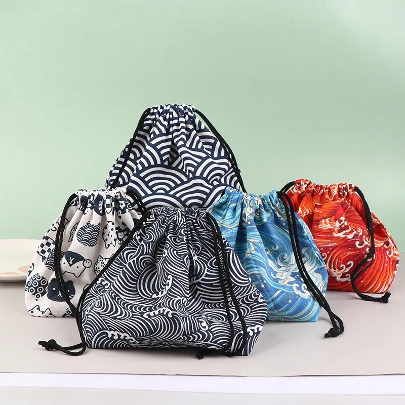 Sac de rangement pour boîte à lunch de style japonais, idéal pour voyage, pique-nique et camping, portable et lavable 6