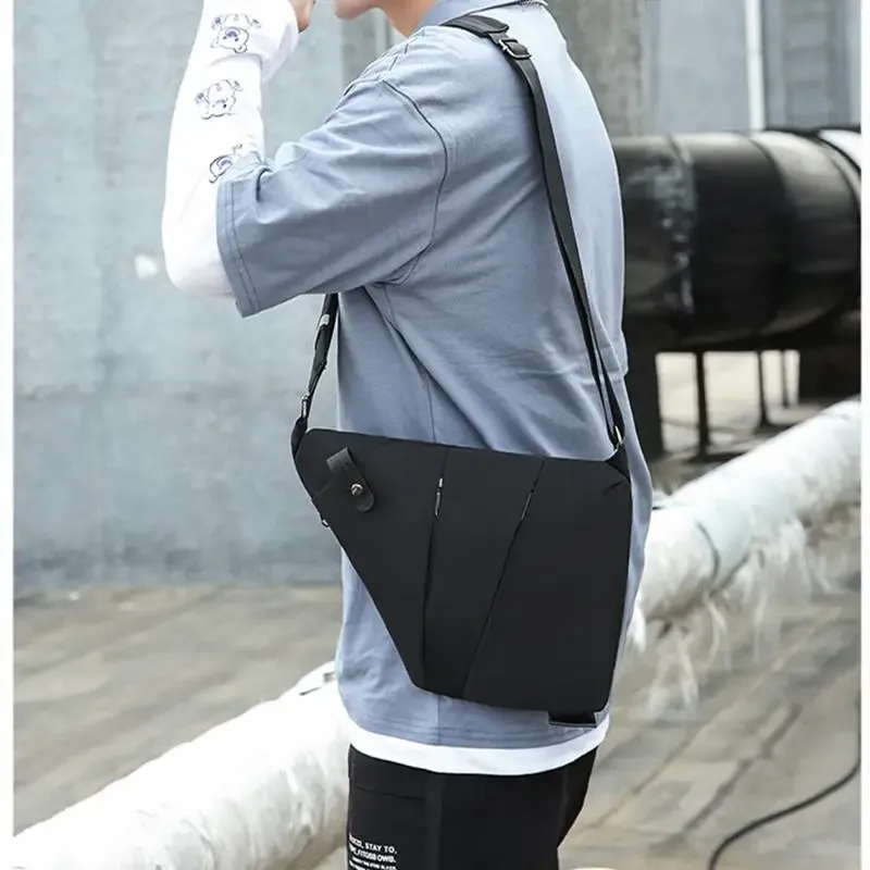 Sacs de poitrine multifonctions anti-vol pour hommes, sacs à bandoulière simples et étanches, sac banane 5