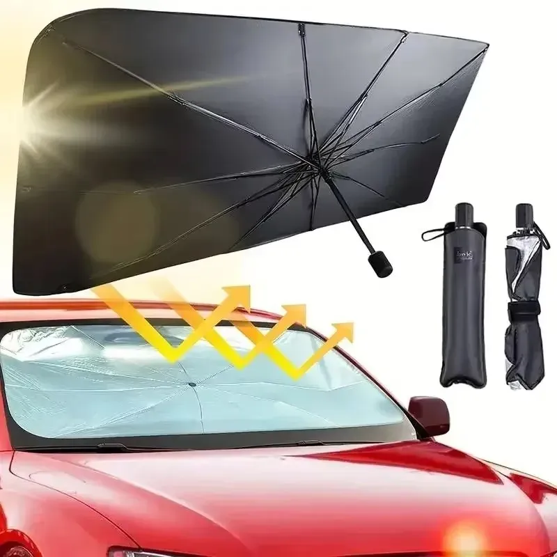 Pare-soleil pour pare-brise avant de voiture, protection solaire d'été et isolation de l'habitacle 4