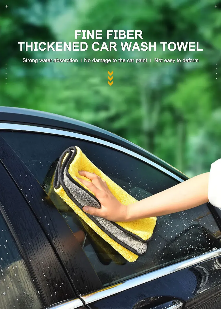 Serviette de lavage de voiture en microfibre haut de gamme