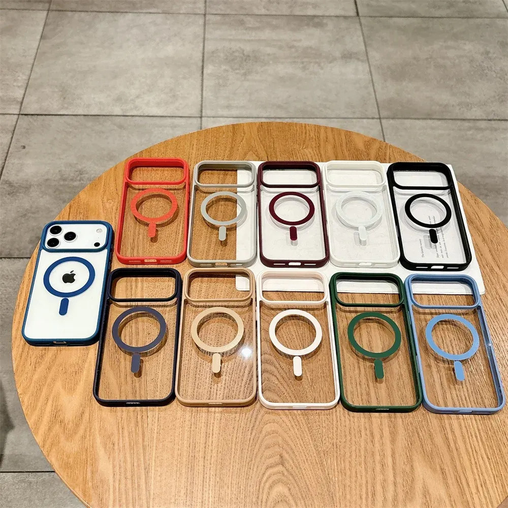 Coque de téléphone magnétique antichoc transparente en acrylique pour iPhone 5