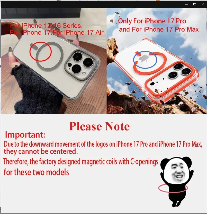 Coque de téléphone magnétique antichoc transparente en acrylique pour iPhone 6