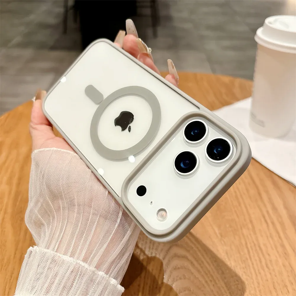 Coque de téléphone magnétique antichoc transparente en acrylique pour iPhone 11