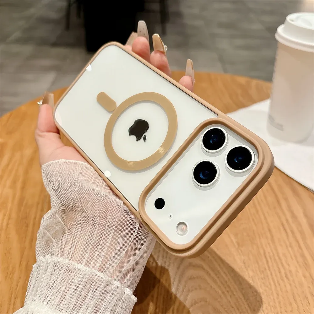 Coque de téléphone magnétique antichoc transparente en acrylique pour iPhone 7