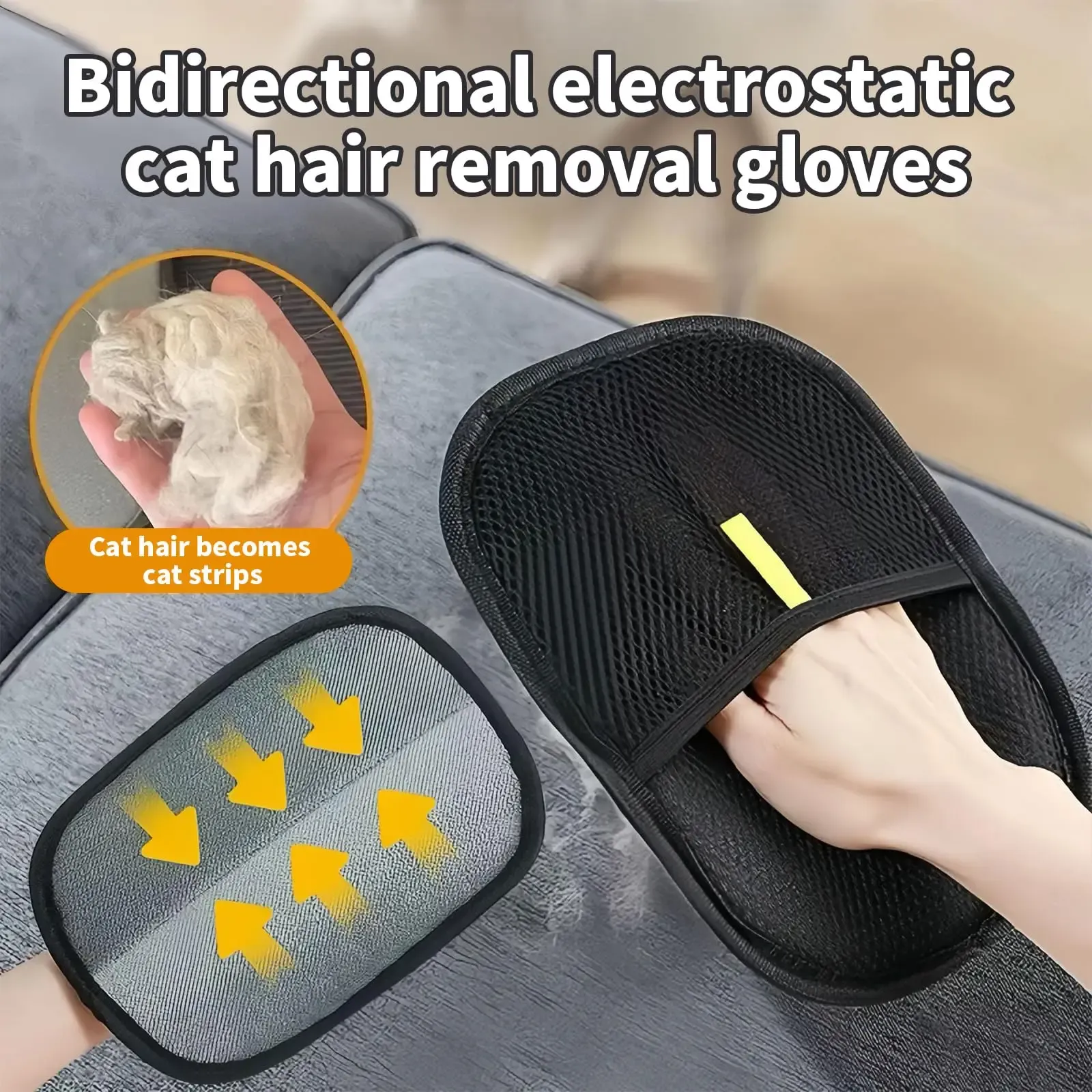 Gant épilateur électrostatique pour animaux de compagnie (lot de 1, 2 ou 3 pièces) pour chiens et chats 4