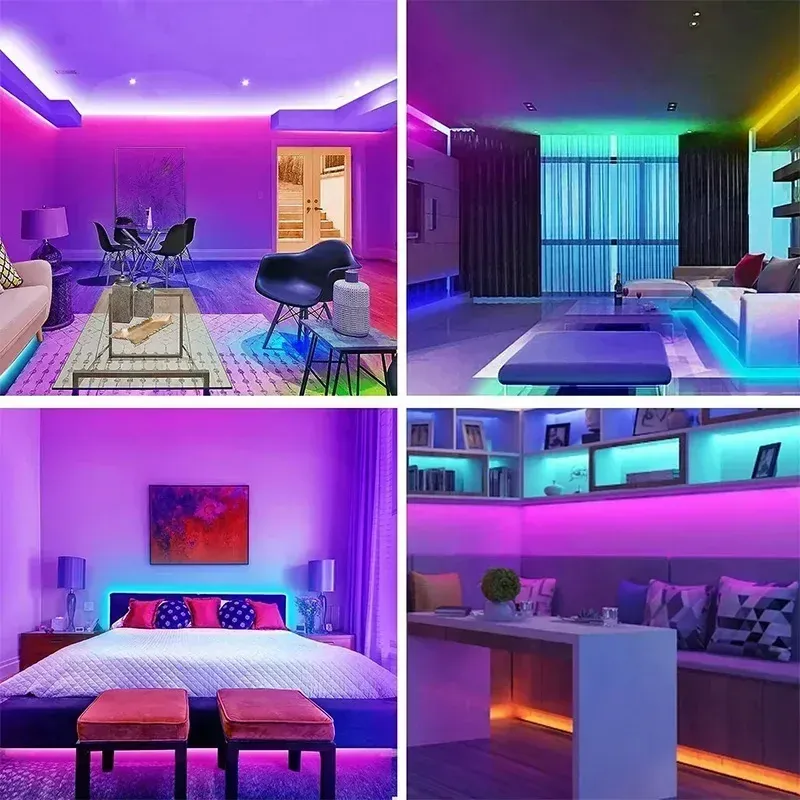 Bande LED RGB en ambiance de salon
