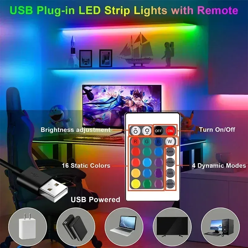 Effet lumineux RGB dans une pièce