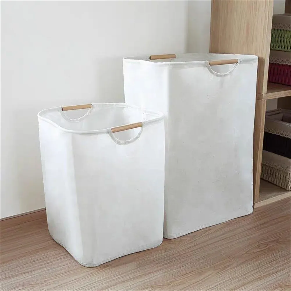 Panier à linge imperméable en coton et lin, pliable, grande taille 2