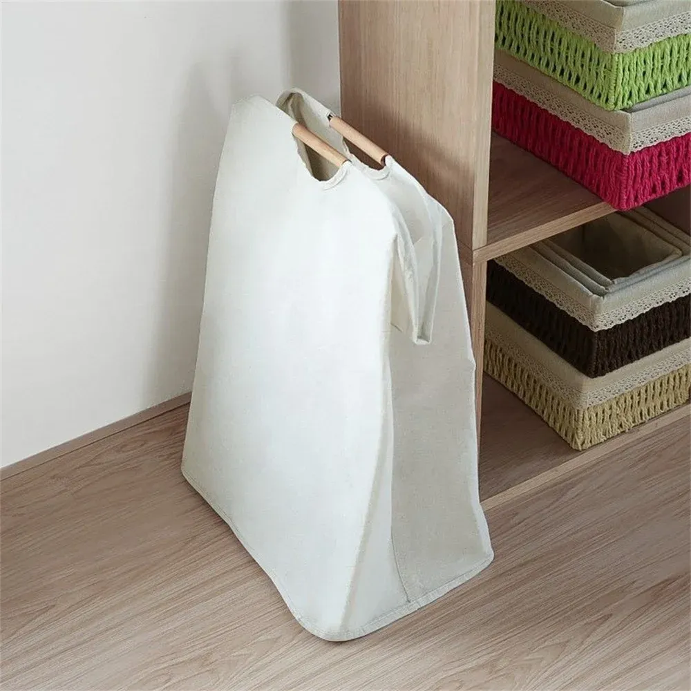 Panier à linge imperméable en coton et lin, pliable, grande taille 5