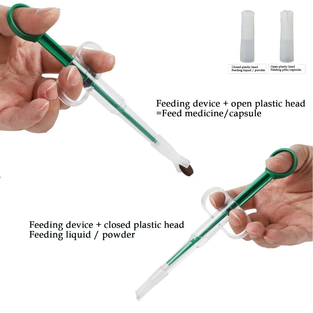 Applicateur de comprimés et seringue pour animaux de compagnie à embout souple, double usage, pour chats (couleur aléatoire) 3