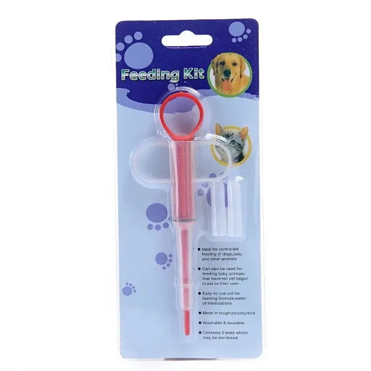Applicateur de comprimés et seringue pour animaux de compagnie à embout souple, double usage, pour chats (couleur aléatoire) 10