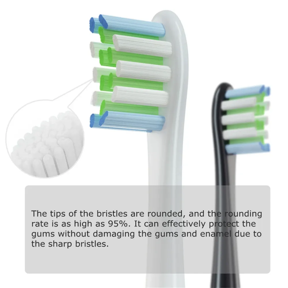 Brossettes de rechange pour brosse à dents électrique, lot de 4, compatibles Oclean X Pro Elite, X, X Pro, Flow, F1 et Air 2, avec capuchon de protection 2