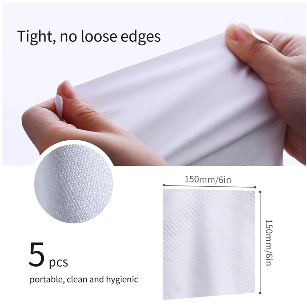 K&F Concept Lot de 5 chiffons de nettoyage en microfibre emballés individuellement sous vide pour objectifs d'appareil photo, smartphones, écrans et lunettes 2