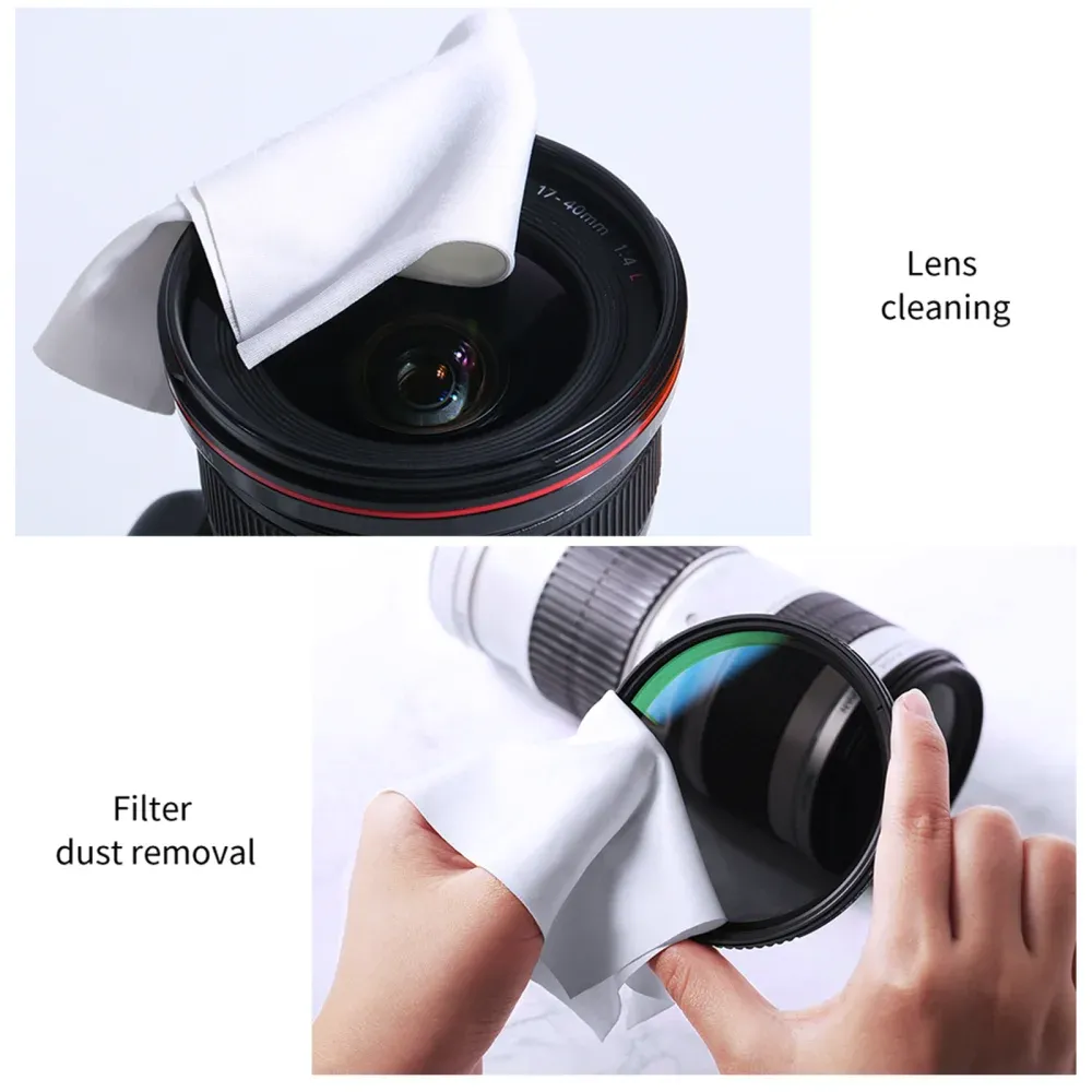 K&F Concept Lot de 5 chiffons de nettoyage en microfibre emballés individuellement sous vide pour objectifs d'appareil photo, smartphones, écrans et lunettes 4