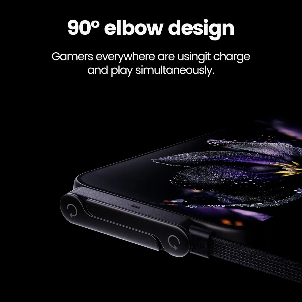 Câble de charge rapide USB 65 W avec support de téléphone pliable 2 en 1, câble de données à charge rapide USB-C, câble de charge USB-C pour téléphone portable 3