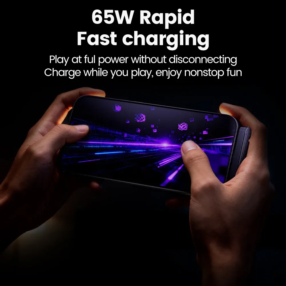 Câble de charge rapide USB 65 W avec support de téléphone pliable 2 en 1, câble de données à charge rapide USB-C, câble de charge USB-C pour téléphone portable 2