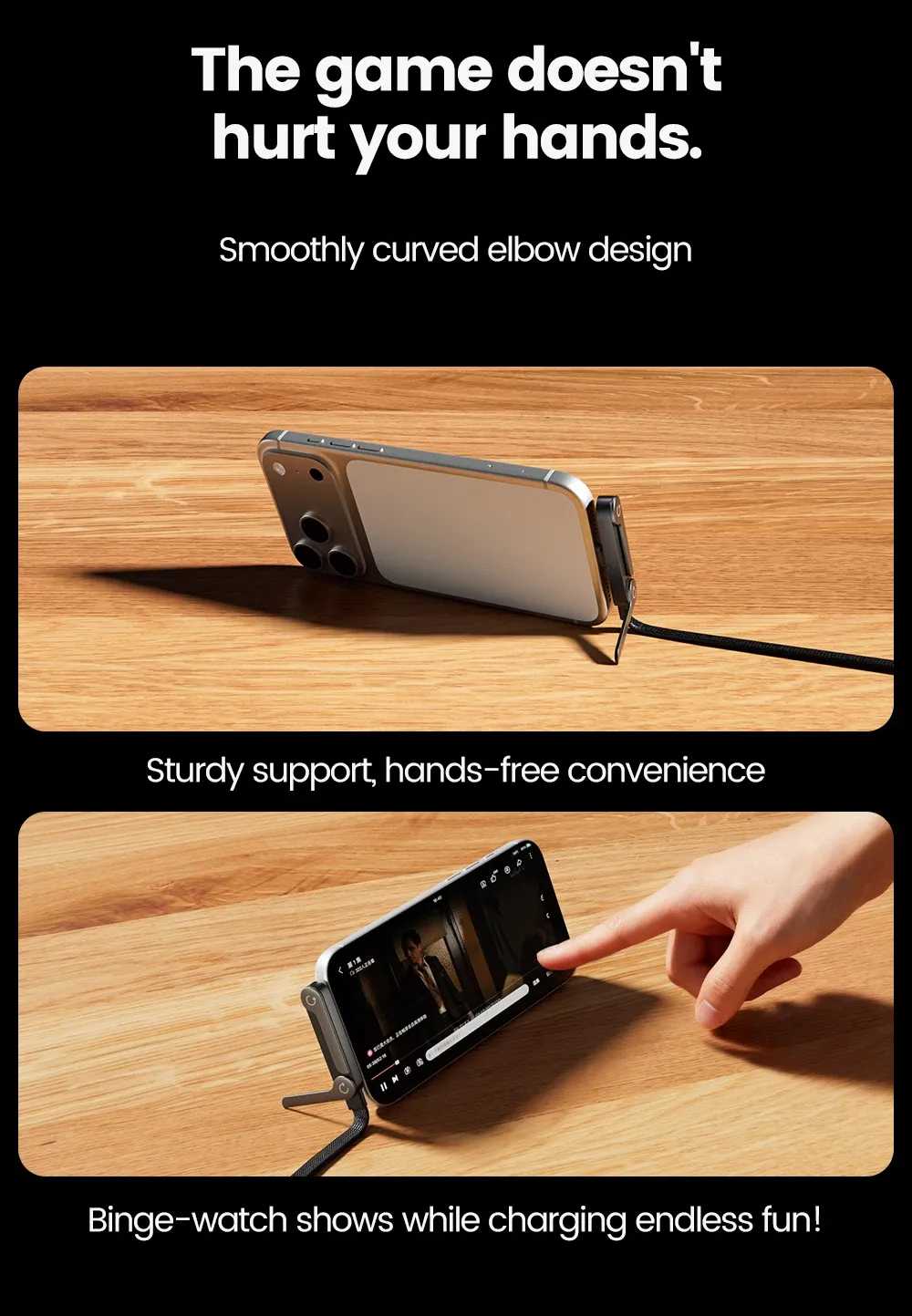 Câble pliable et support intégré