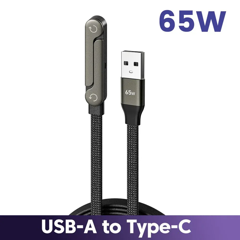 Câble de charge rapide USB 65 W avec support de téléphone pliable 2 en 1, câble de données à charge rapide USB-C, câble de charge USB-C pour téléphone portable 7