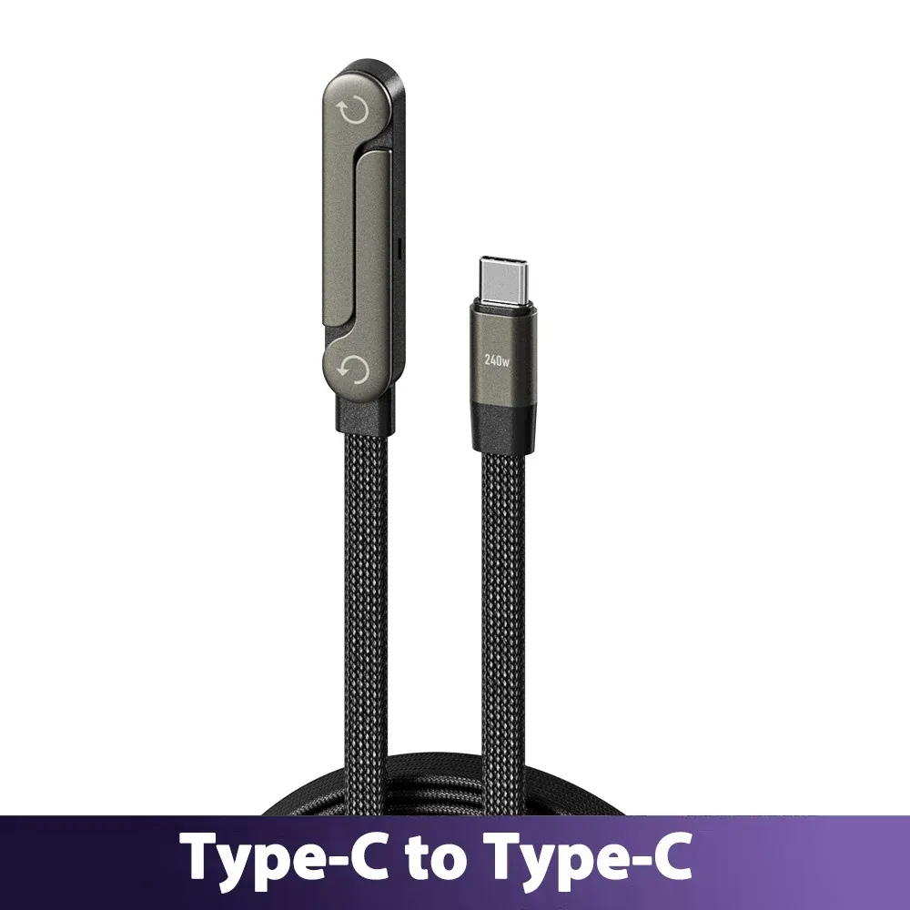 Câble de charge rapide USB 65 W avec support de téléphone pliable 2 en 1, câble de données à charge rapide USB-C, câble de charge USB-C pour téléphone portable 8