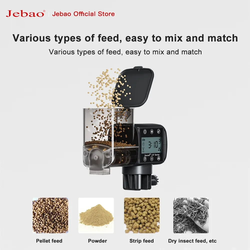 Distributeur automatique de nourriture intelligent Jebao Jecod pour aquarium, programmable et numérique 3