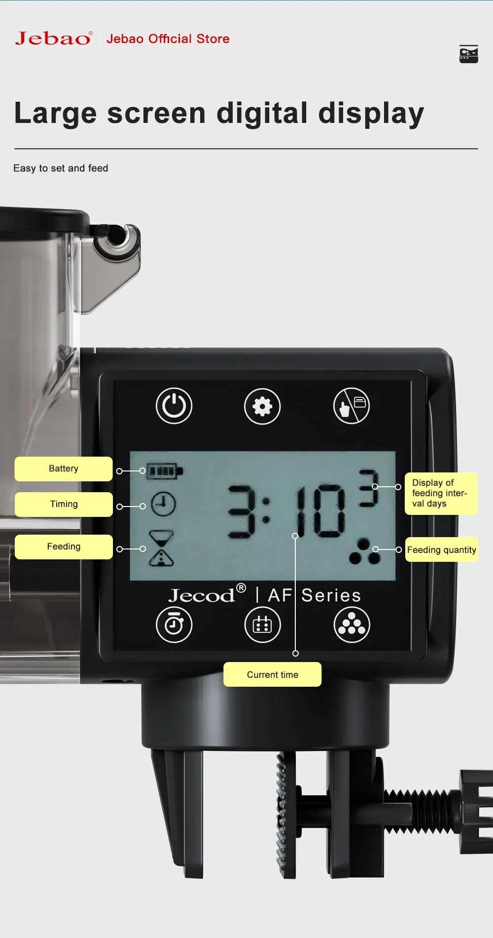 Distributeur automatique pour aquarium Jebao Jecod, installation