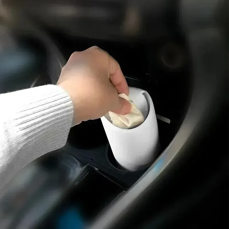 Poubelle de voiture en silicone avec support, organisateur automatique et boîte de rangement 3
