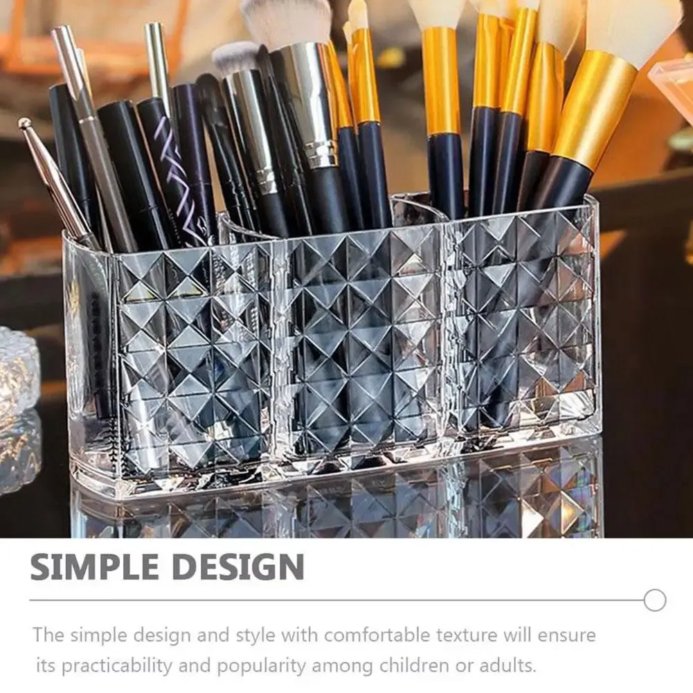 Organisateur de bureau transparent avec stylos et petits objets