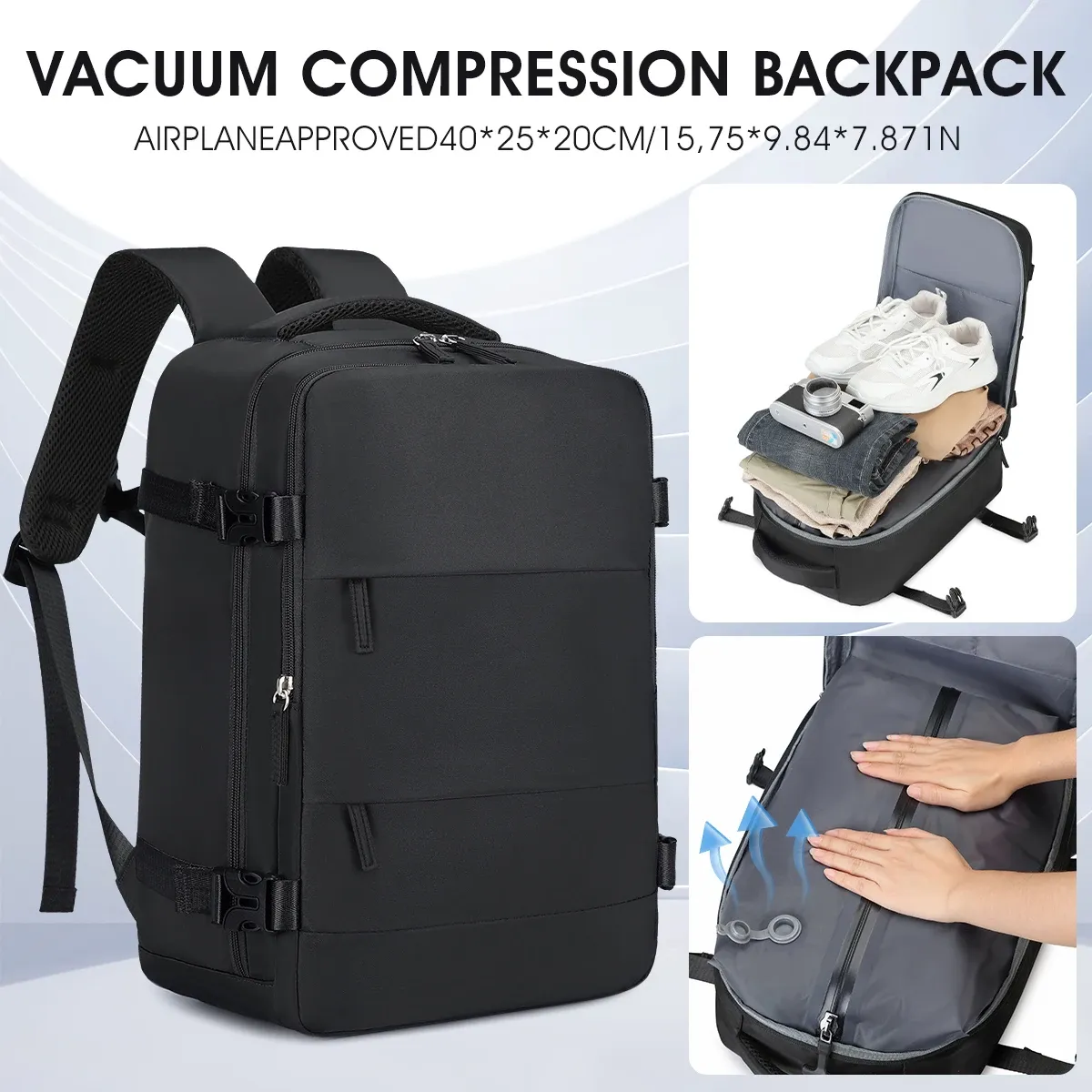 Sac de voyage à compression sous vide, pliable, grande capacité et ultra léger