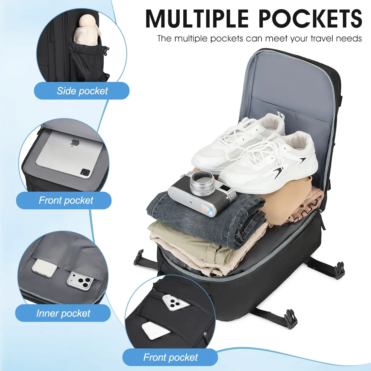 Sac de voyage à compression sous vide, pliable, grande capacité et ultra léger 5