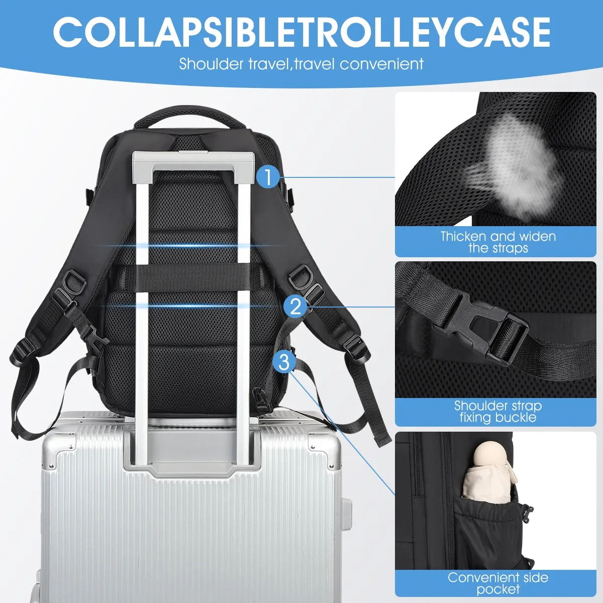 Sac de voyage à compression sous vide, pliable, grande capacité et ultra léger 6