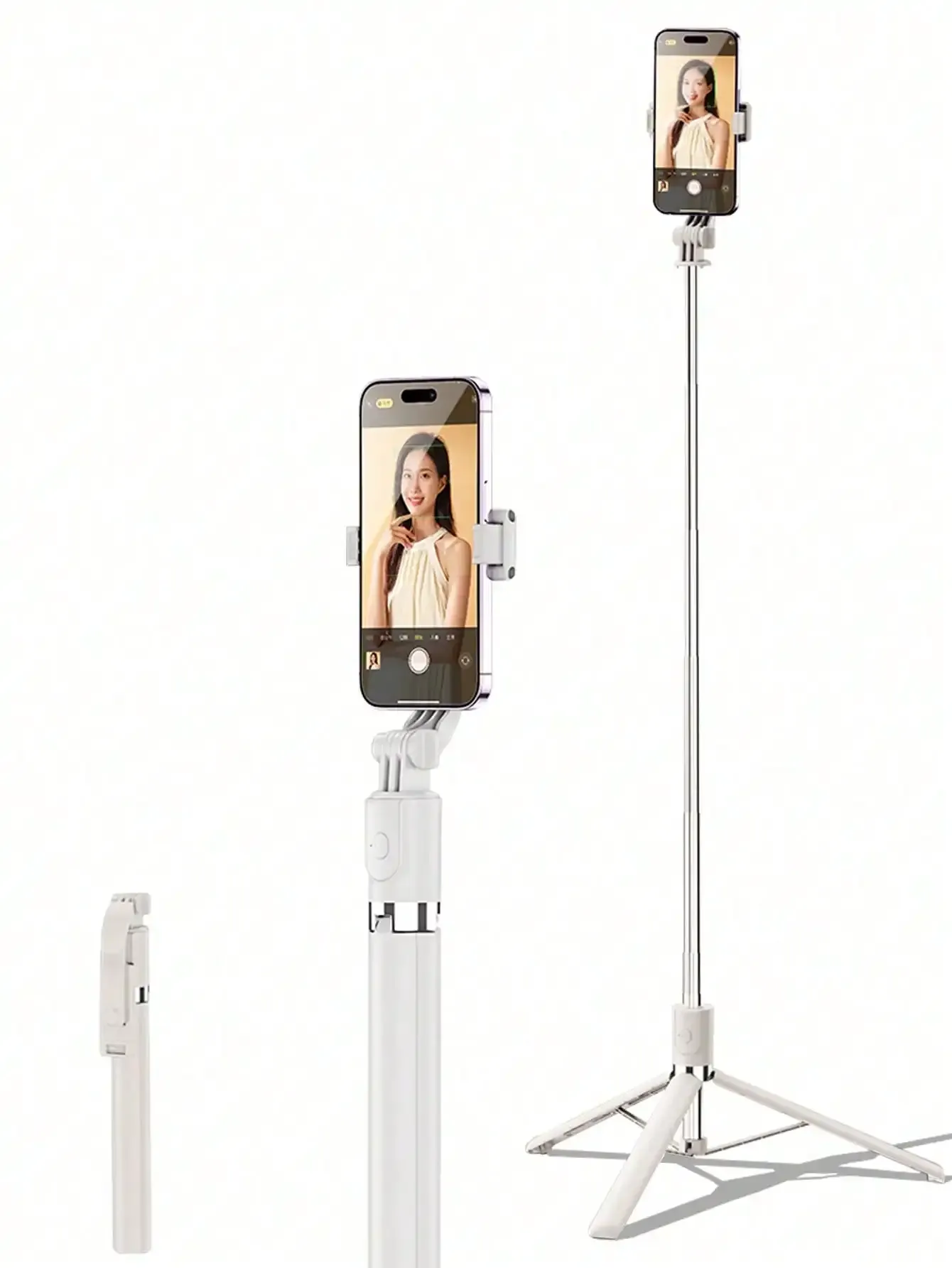 Perche à selfie sans fil 1700 mm, trépied pour téléphone, support extensible, monopode pliable pour smartphones, stabilité et prise de vue stable