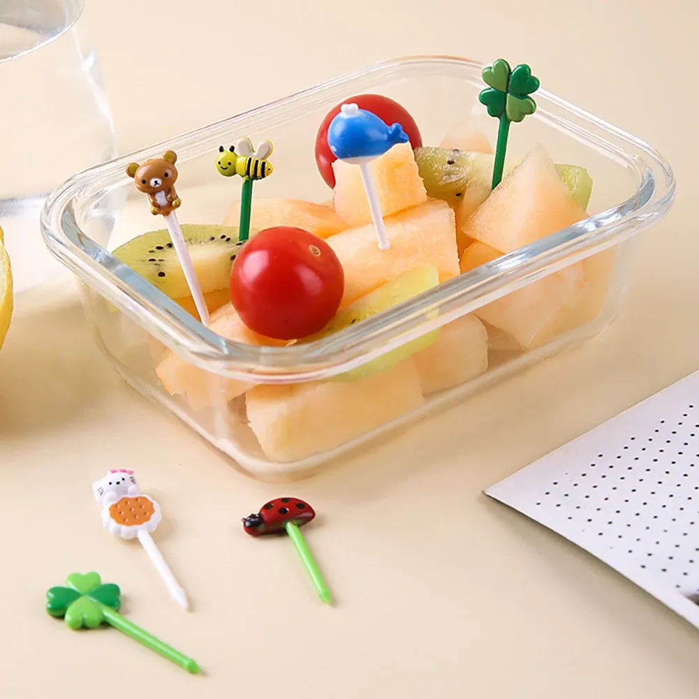 Pics à fruits pour enfants, 8/12 pièces, bâtonnets, cure-dents, mini gâteau aux fruits créatif, dessert, fourchettes alimentaires, boîte à déjeuner, décor, accessoires Bento 4
