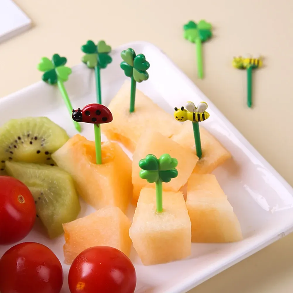 Pics à fruits pour enfants, 8/12 pièces, bâtonnets, cure-dents, mini gâteau aux fruits créatif, dessert, fourchettes alimentaires, boîte à déjeuner, décor, accessoires Bento 5