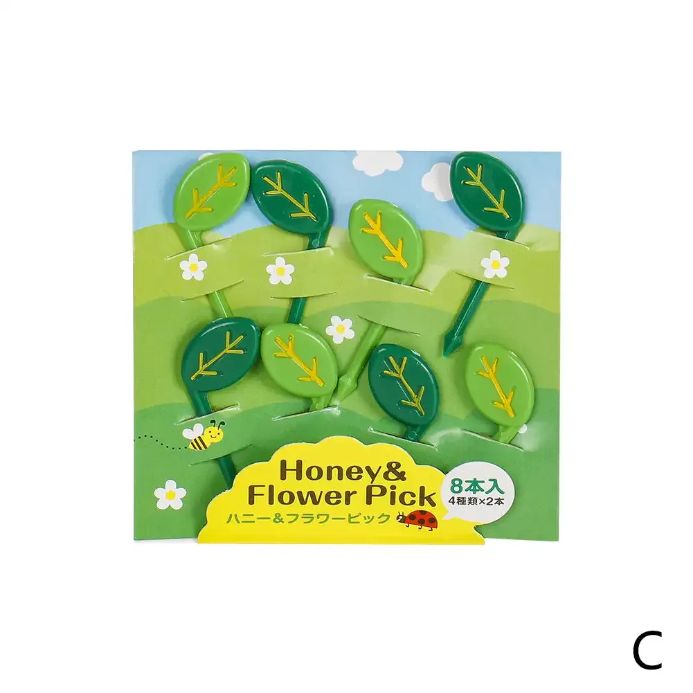 Pics à fruits pour enfants, 8/12 pièces, bâtonnets, cure-dents, mini gâteau aux fruits créatif, dessert, fourchettes alimentaires, boîte à déjeuner, décor, accessoires Bento 10