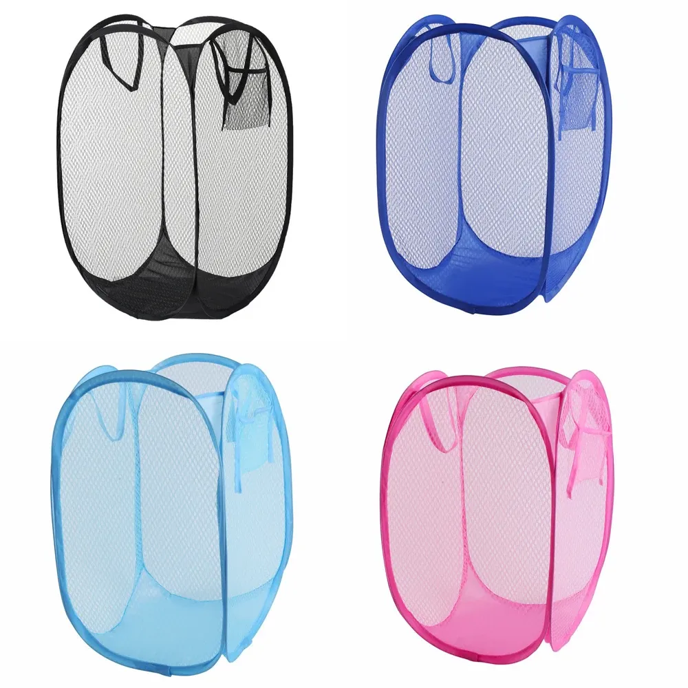 Panier à linge pliable avec cadre de lavage et sac de rangement en maille 5