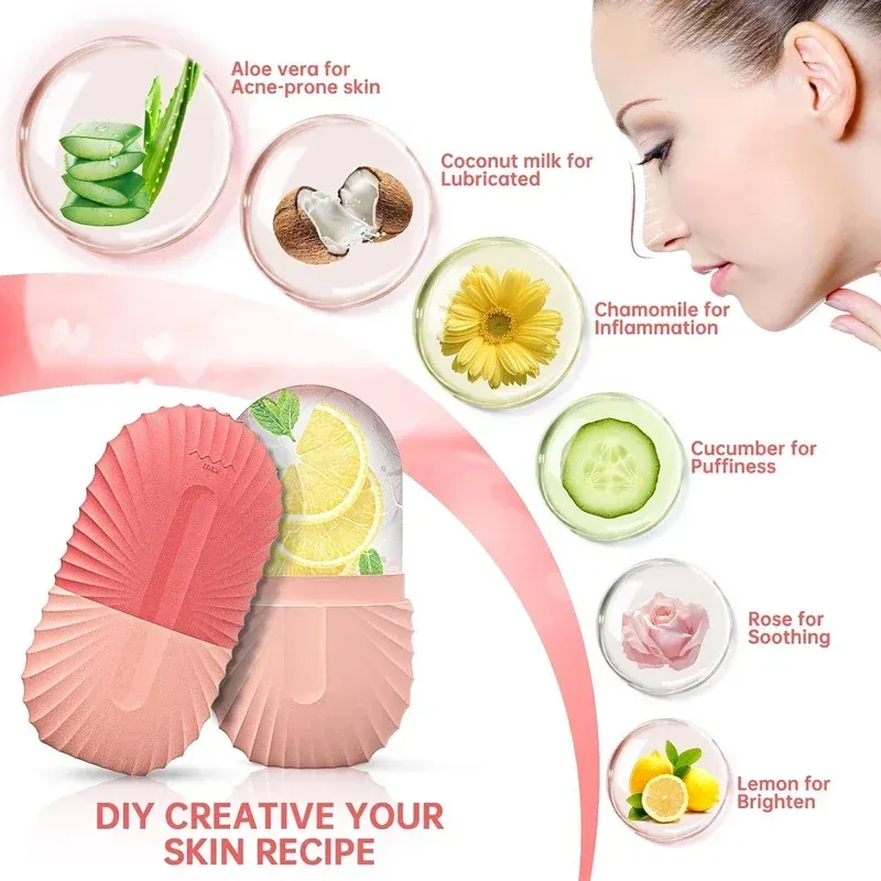Rouleau de glace pour le visage, en situation