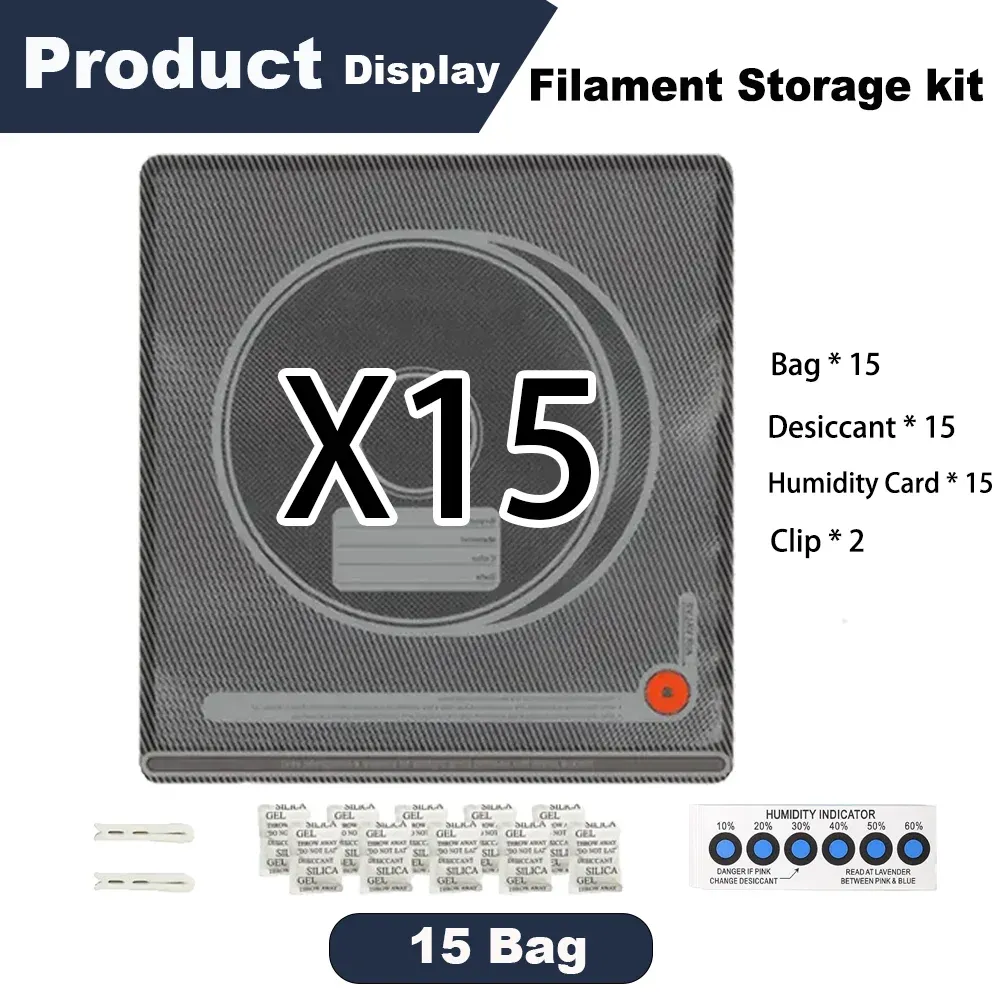 Sac de rangement sous vide pour filament 3D noir, compatible PLA, ABS et PETG 15