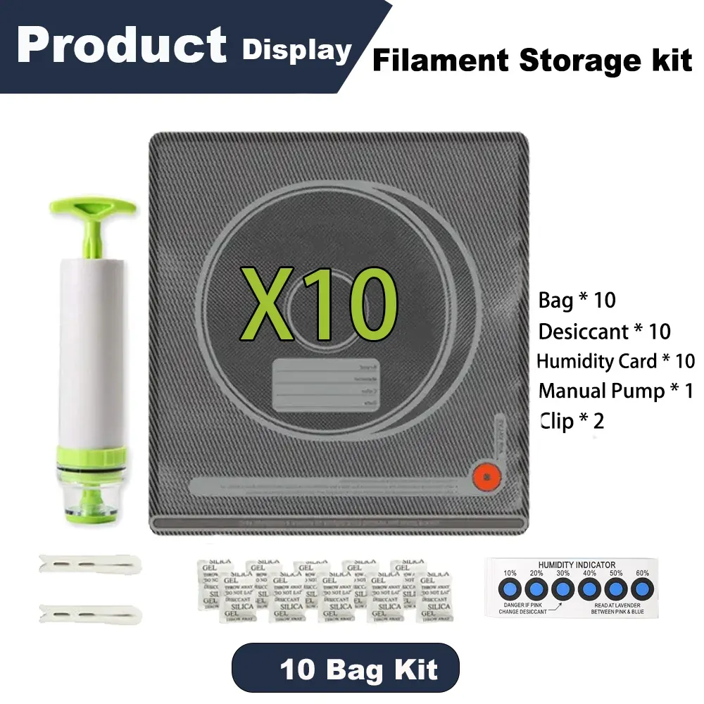 Sac de rangement sous vide pour filament 3D noir, compatible PLA, ABS et PETG 9