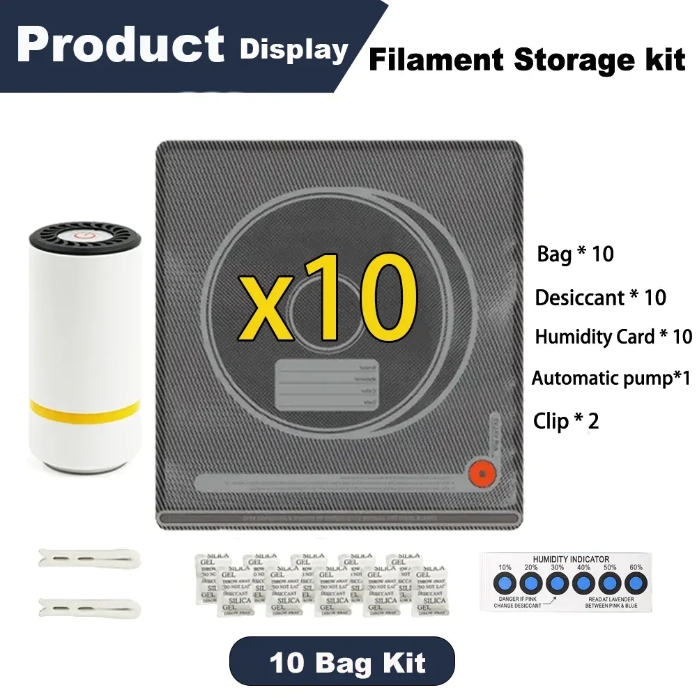 Sac de rangement sous vide pour filament 3D noir, compatible PLA, ABS et PETG 10