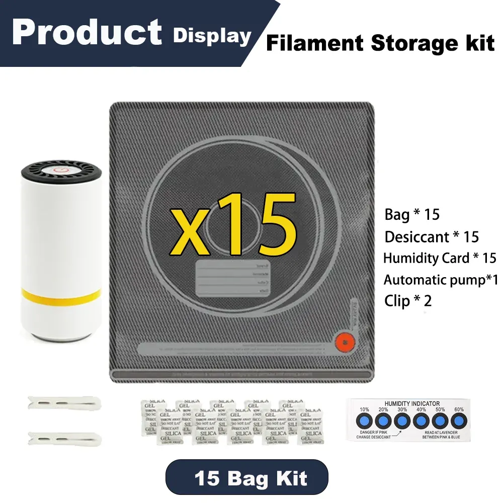 Sac de rangement sous vide pour filament 3D noir, compatible PLA, ABS et PETG 7