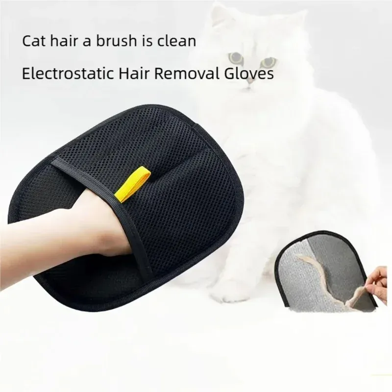 Gants réutilisables et lavables pour retirer les poils d'animaux, outil portable pour vêtements et canapé, toilettage pour chiens et chats 2