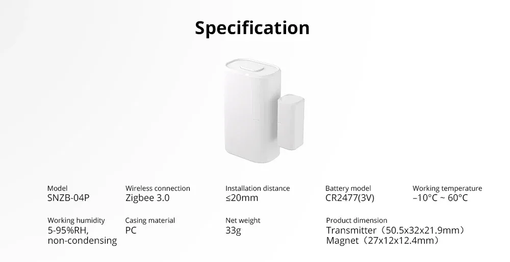 SONOFF SNZB-04P vue détaillée 16