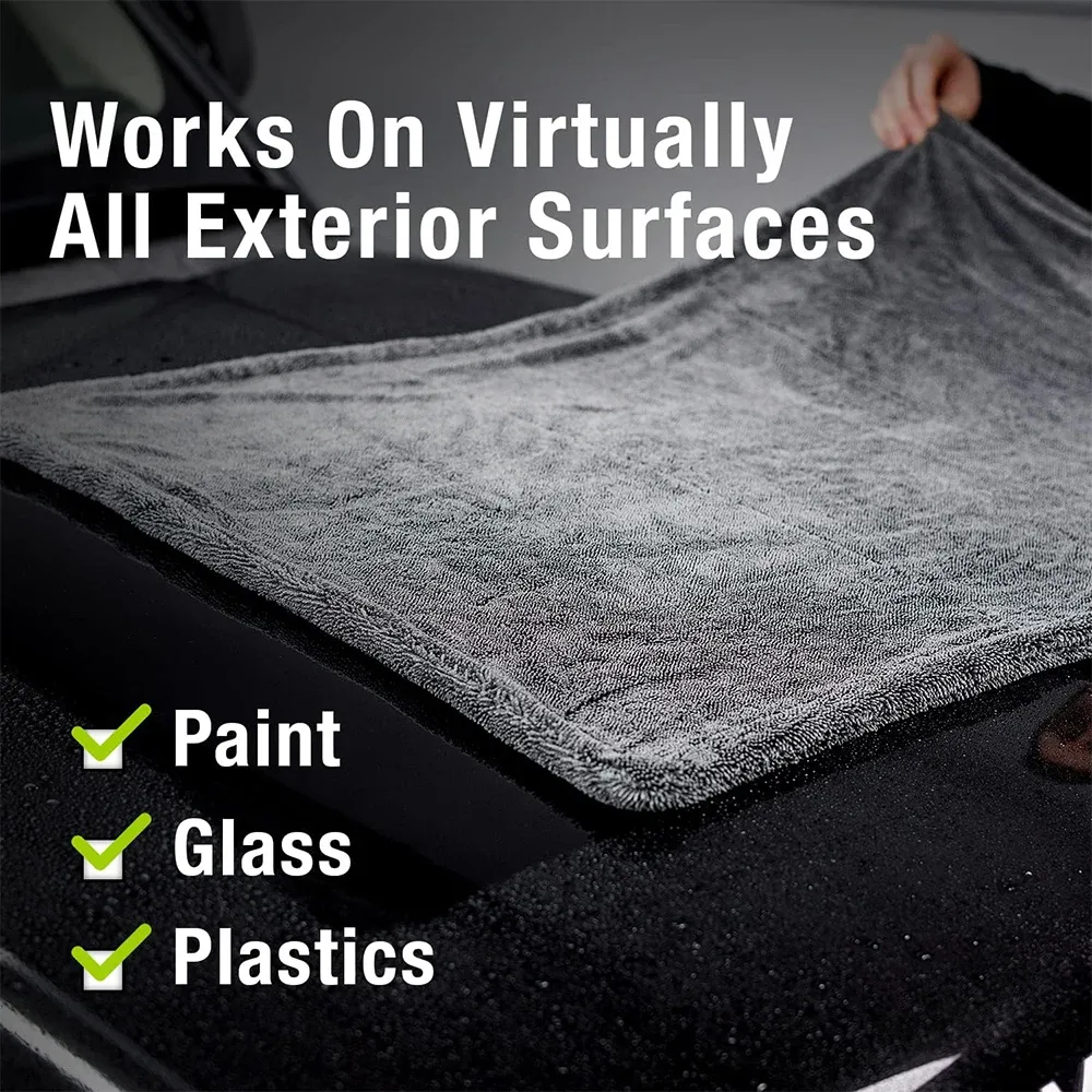 AUTOBRIGHT Serviette en microfibre 1300 g/m², 60 x 90 cm (36 x 24 pouces), séchage et lavage de voiture, épaisse et douce, outil de nettoyage professionnel 3